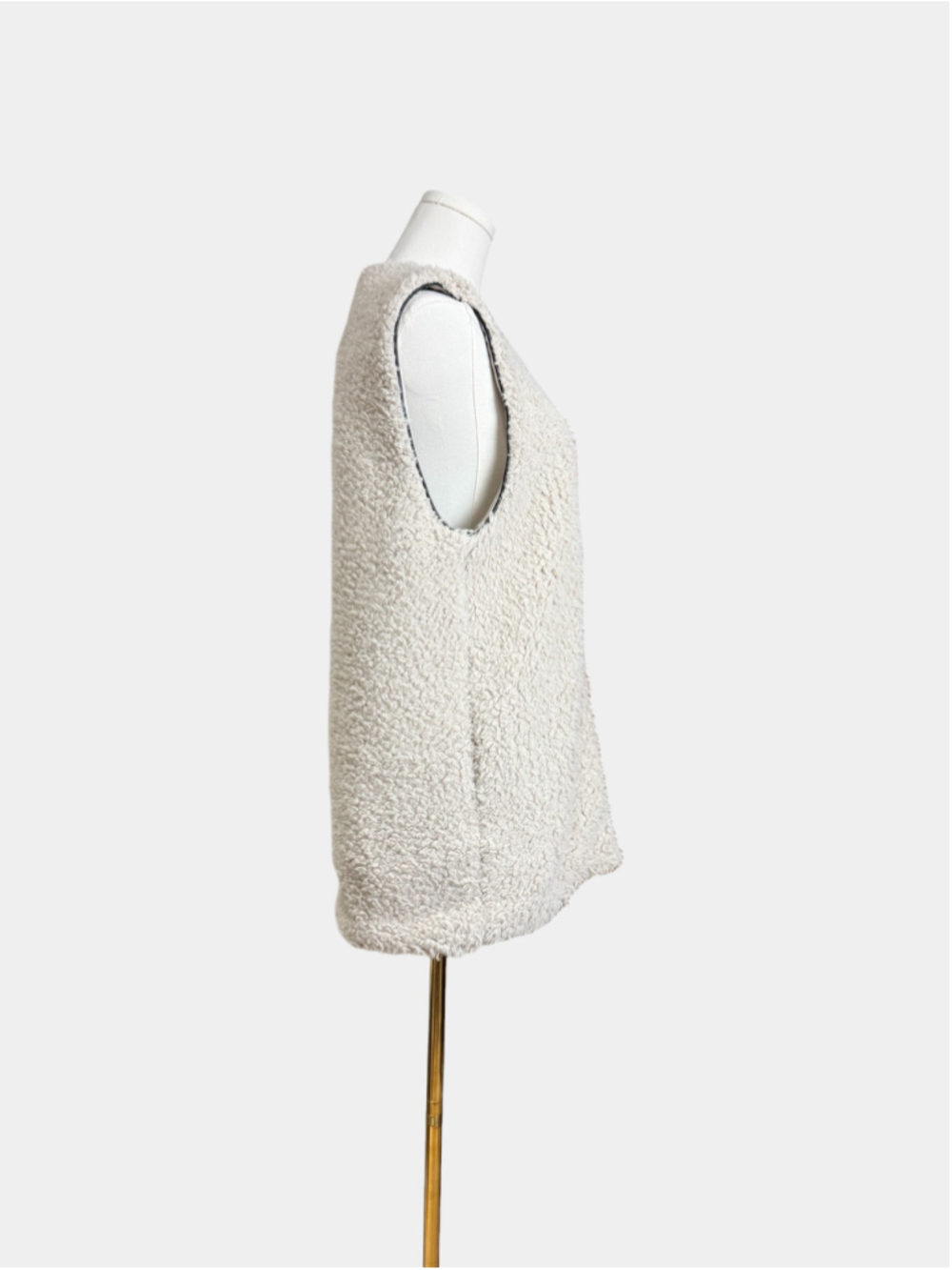 Aritzia WILFRED Chatou Sherpa Cream Vest, Casual Streetwear, Sz M - Picture 5 of 16